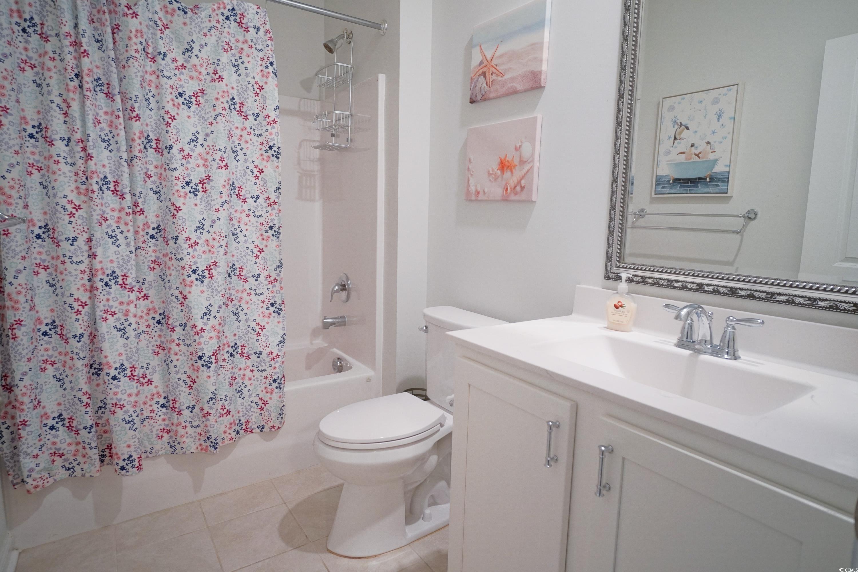 240 Pin Oak Drive Murrells Inlet, SC 29576 - Photo 28 of 40 Full bathroom with vanity, shower / tub combo, til