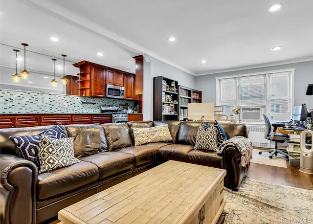 a living room with furniture