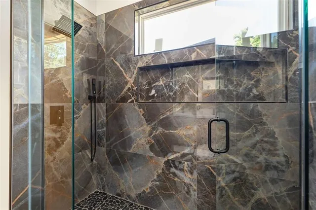 a bathroom with a shower