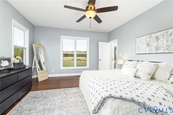 a view of a lake with houses