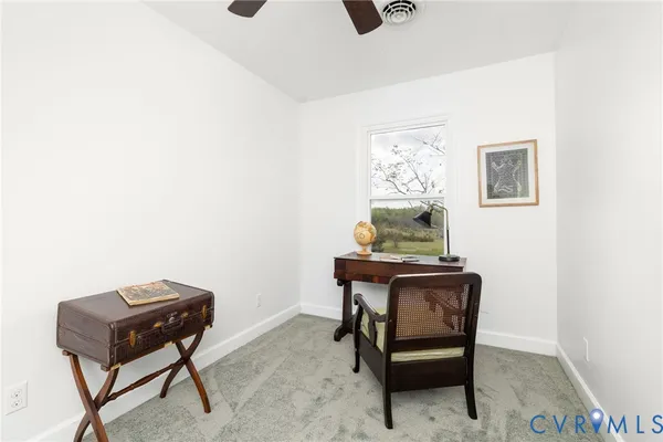 a view of a lake with a mountain in the background