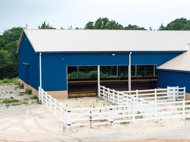 a house with trees in the background
