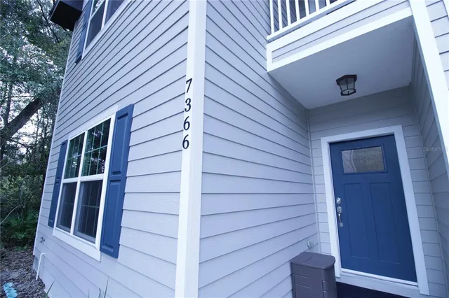 a view of wooden door