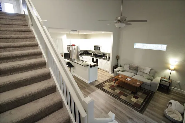 a living room with furniture