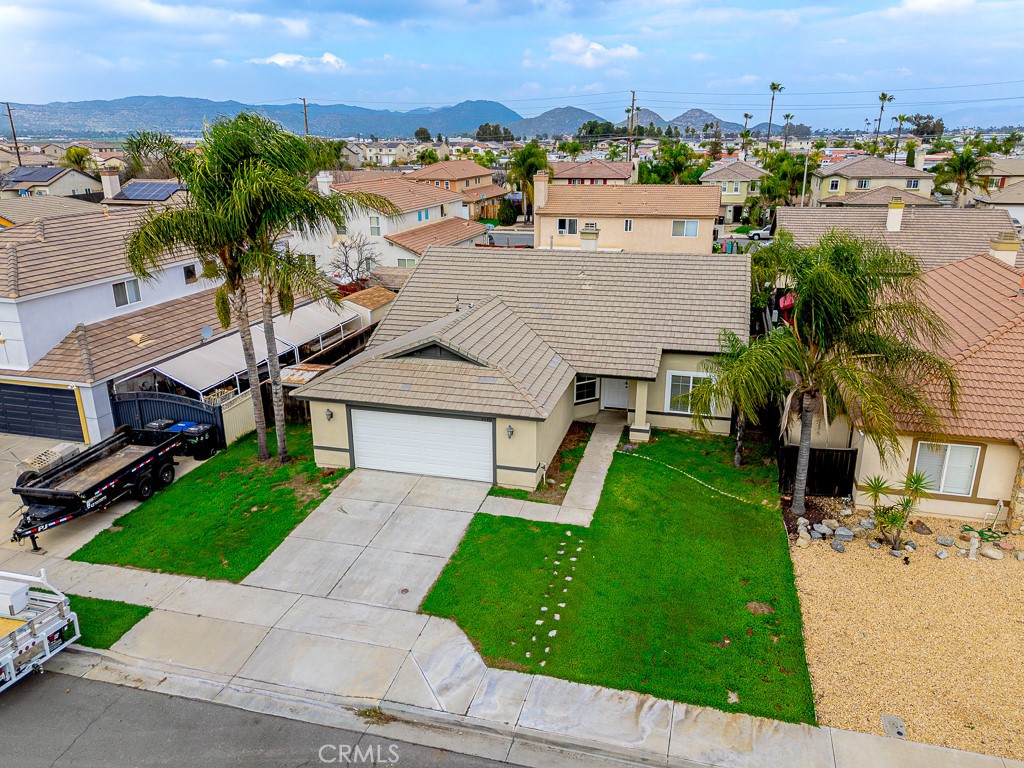 4680 Birchleaf Lane Hemet, CA 92545 - Photo 26 of 34 an aerial view of a house with outdoor space patio and lake view