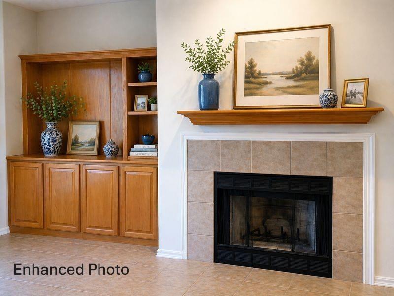 27101 Meadowmore Court Whitney, TX 76692 - Photo 5 of 32 Built in cabinets and wood burning fireplace.