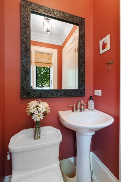 727 Indian Road Glenview, IL 60025 - Photo 14 of 58 a bathroom with a sink and a mirror