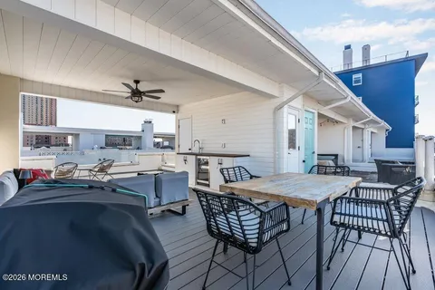 a dinning table and chairs in a kitchen