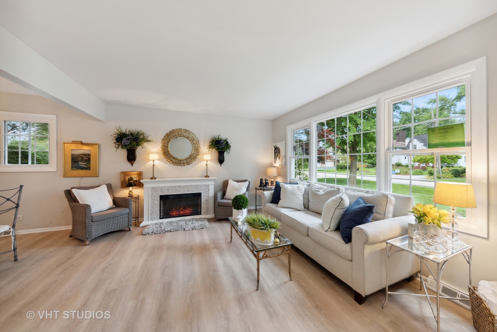 2855 Koepke Road Northbrook, IL 60062 - Photo 5 of 18 a living room with furniture and a fireplace