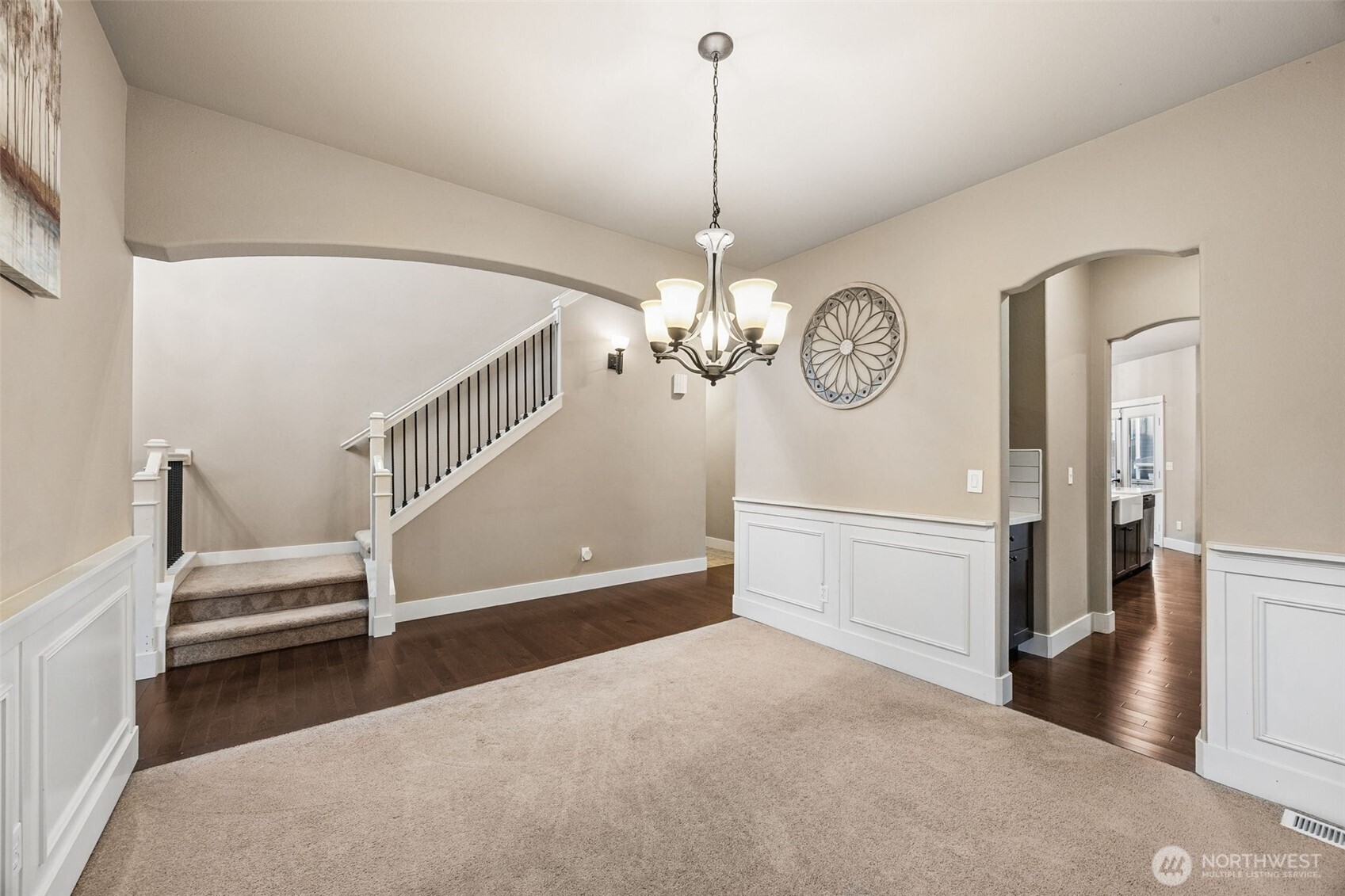 20522 95th Ave Court East Graham, WA 98338 - Photo 6 of 29 a view of entryway with stairs and wooden floor