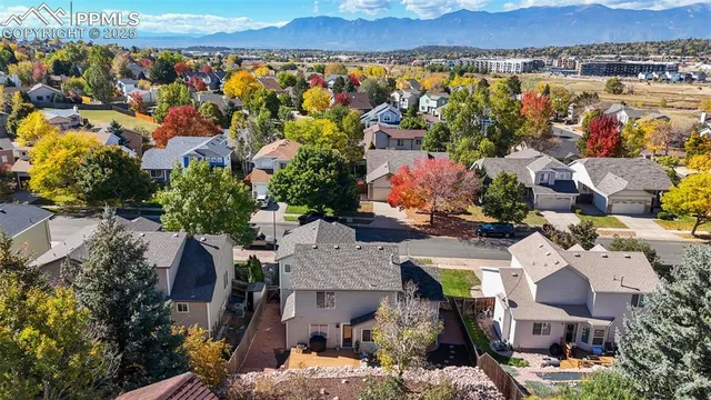 an aerial view of multiple house