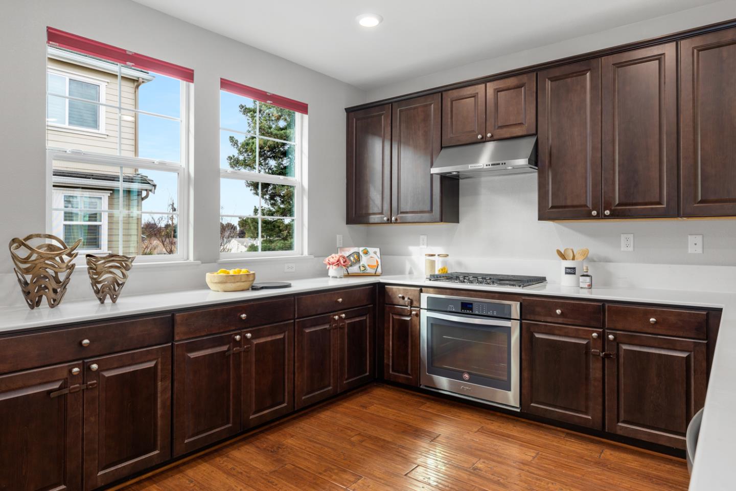 2208 Rosenblatt Street Hayward, CA 94544 - Photo 14 of 32 a kitchen with stainless steel appliances granite countertop a sink dishwasher stove and cabinets