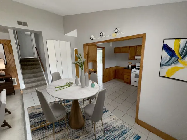 a view of a room with an empty space