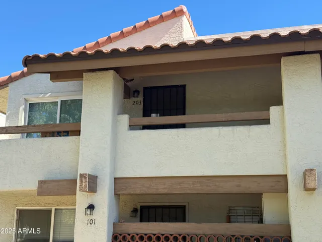 a view of a house with a balcony