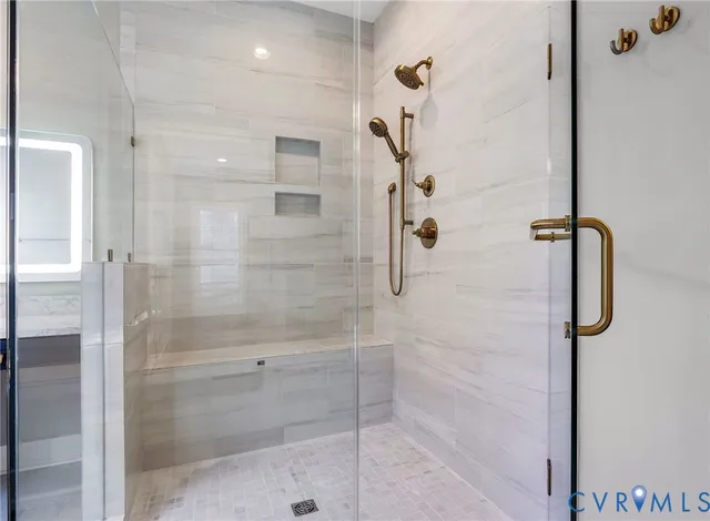 a bathroom with a shower
