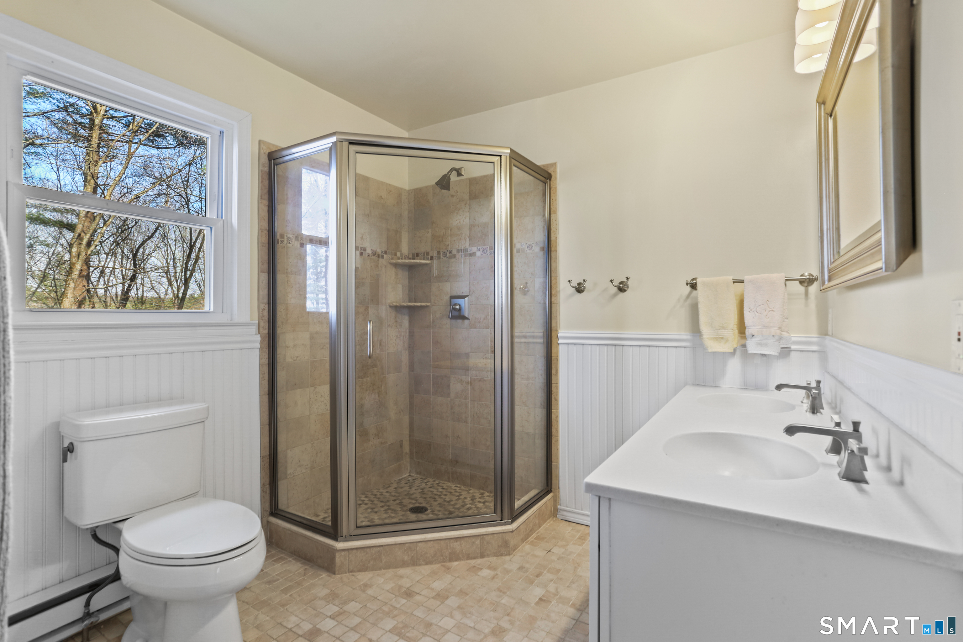 268 Umpawaug Road Redding, CT 06896 - Photo 12 of 28 a bathroom with a shower and a sink