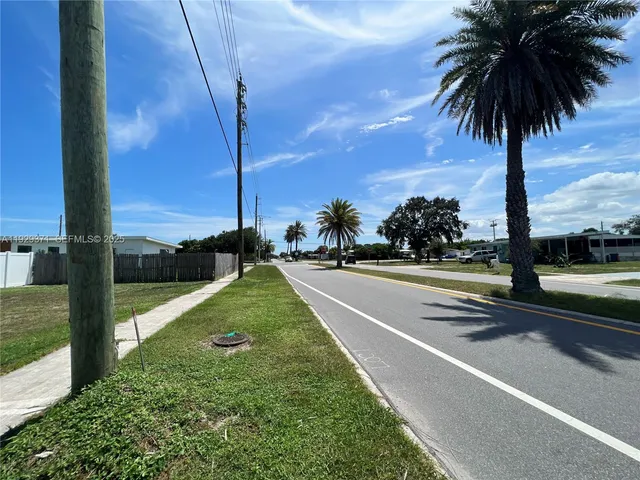a view of a yard with palm tree