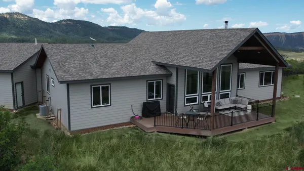 a view of mountain and sunset