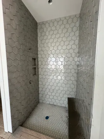 a bathroom with a shower