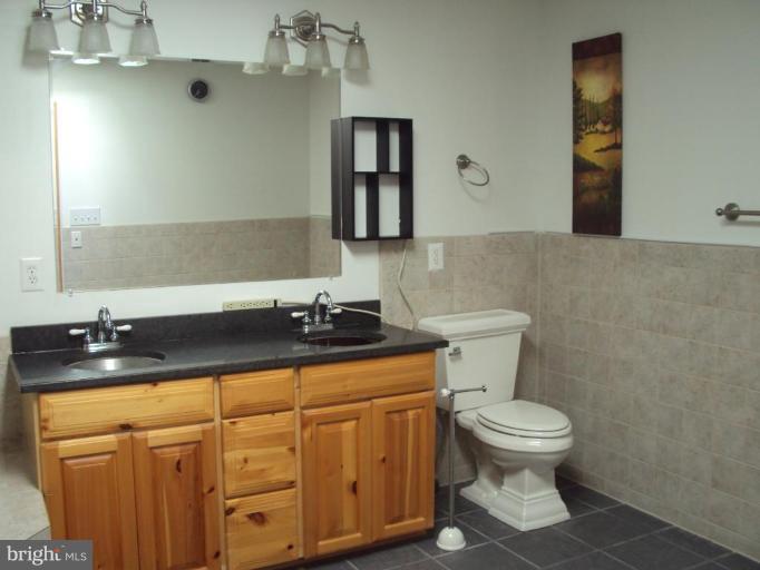 255 Mountain Top Road Front Royal, VA 22630 - Photo 16 of 30 a bathroom with a granite countertop toilet sink and mirror