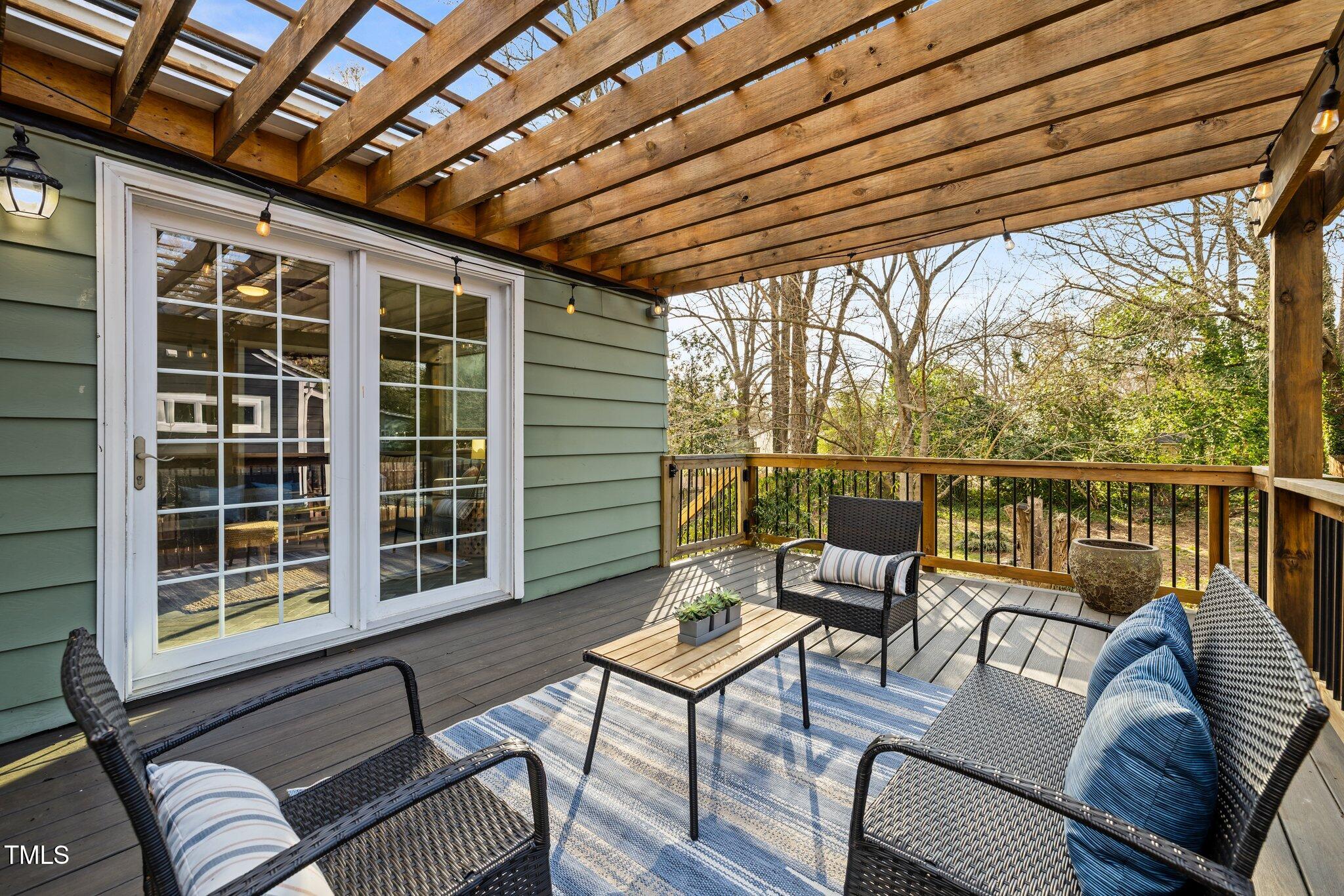 2511 State Street Durham, NC 27704 - Photo 30 of 45 a balcony with furniture and wooden floor