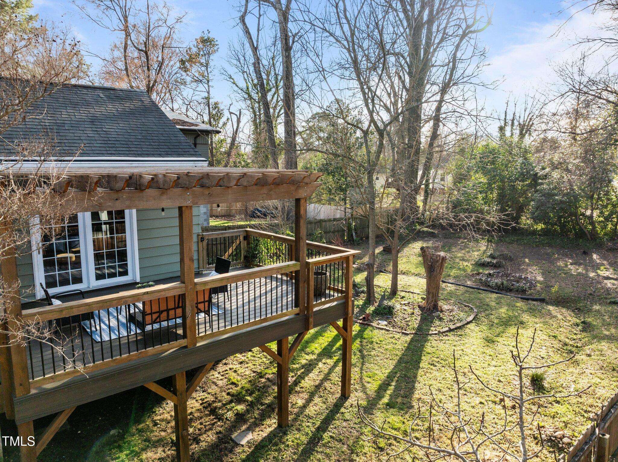 2511 State Street Durham, NC 27704 - Photo 32 of 45 a view of a house with a wooden deck