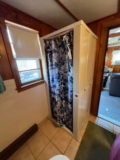 a view of a back yard from a door