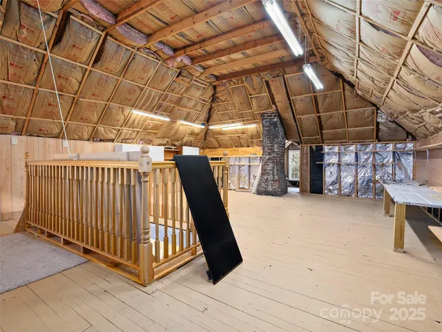 a view of a patio with wooden floor