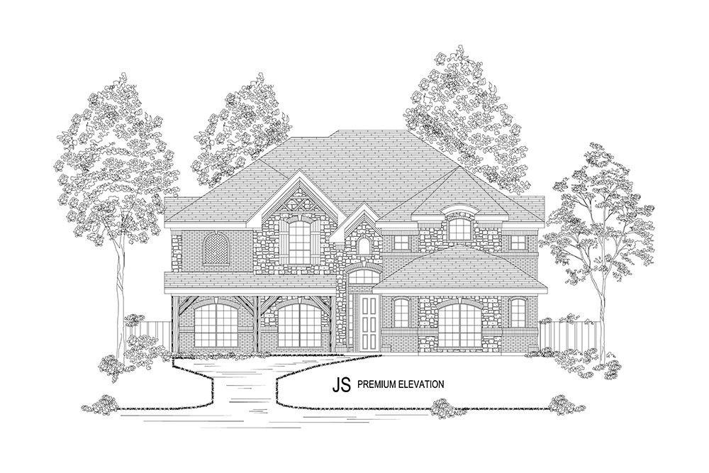 a view of a white house with a yard