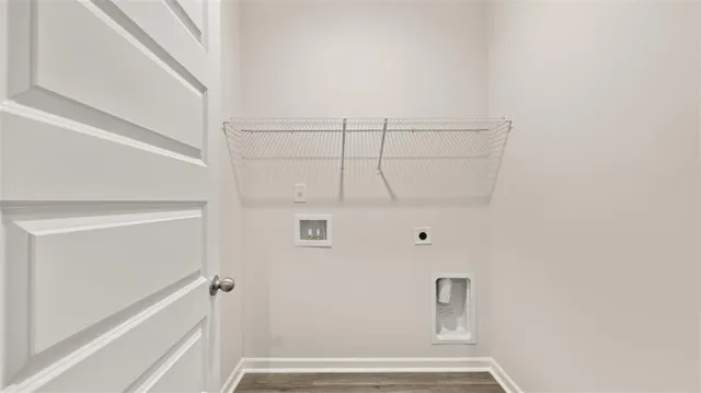 a view of small space with racks on the wall