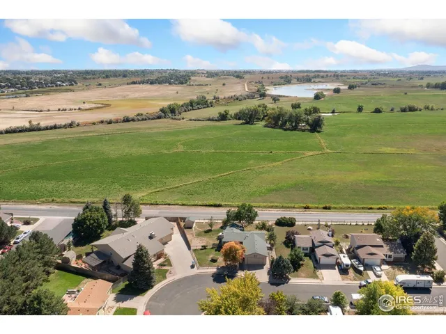 an aerial view of a town with beach