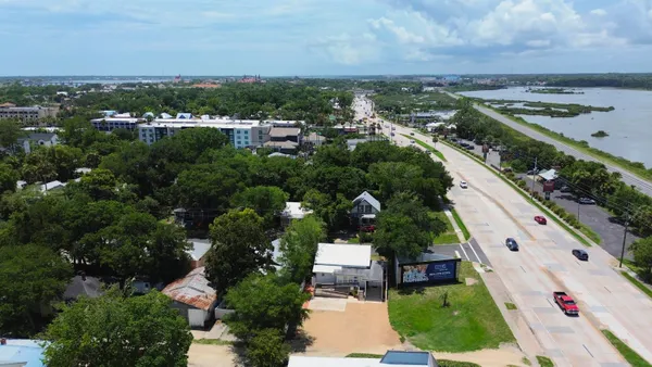 an aerial view of multiple house