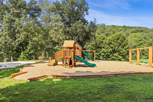 a view of an ocean with a big yard