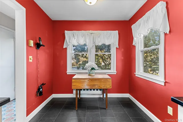 a view of a room with a window