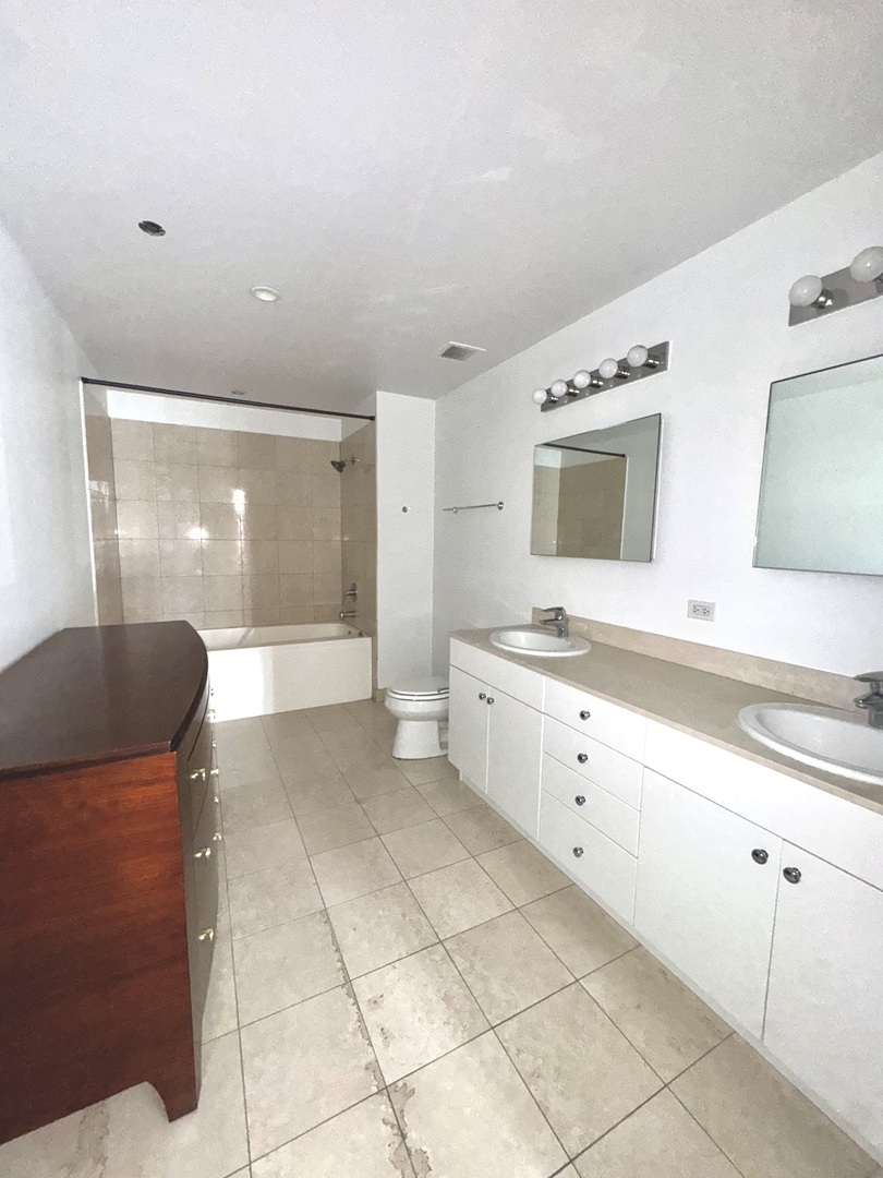 Undisclosed Address Chicago, IL 60601 - Photo 18 of 18 a large bathroom with a large mirror vanity and toilet