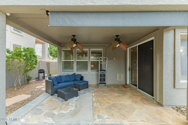 a house view with a outdoor space