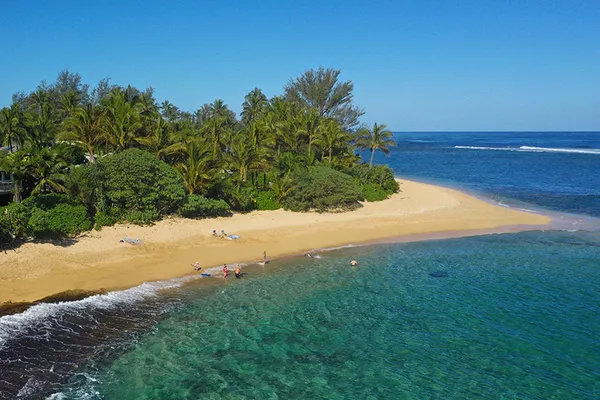 a view of an ocean and beach