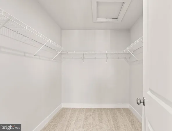 a view of a room with racks on the wall