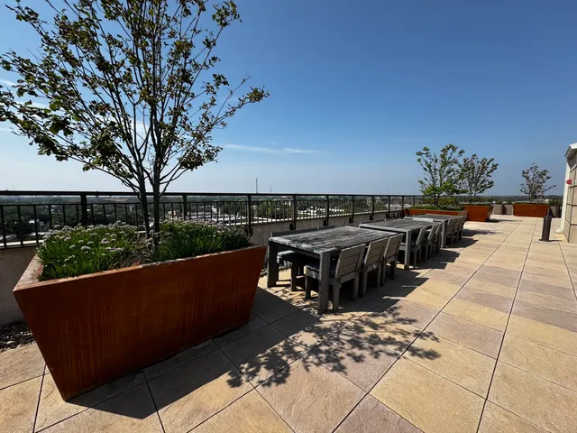 a view of a porch with seating space