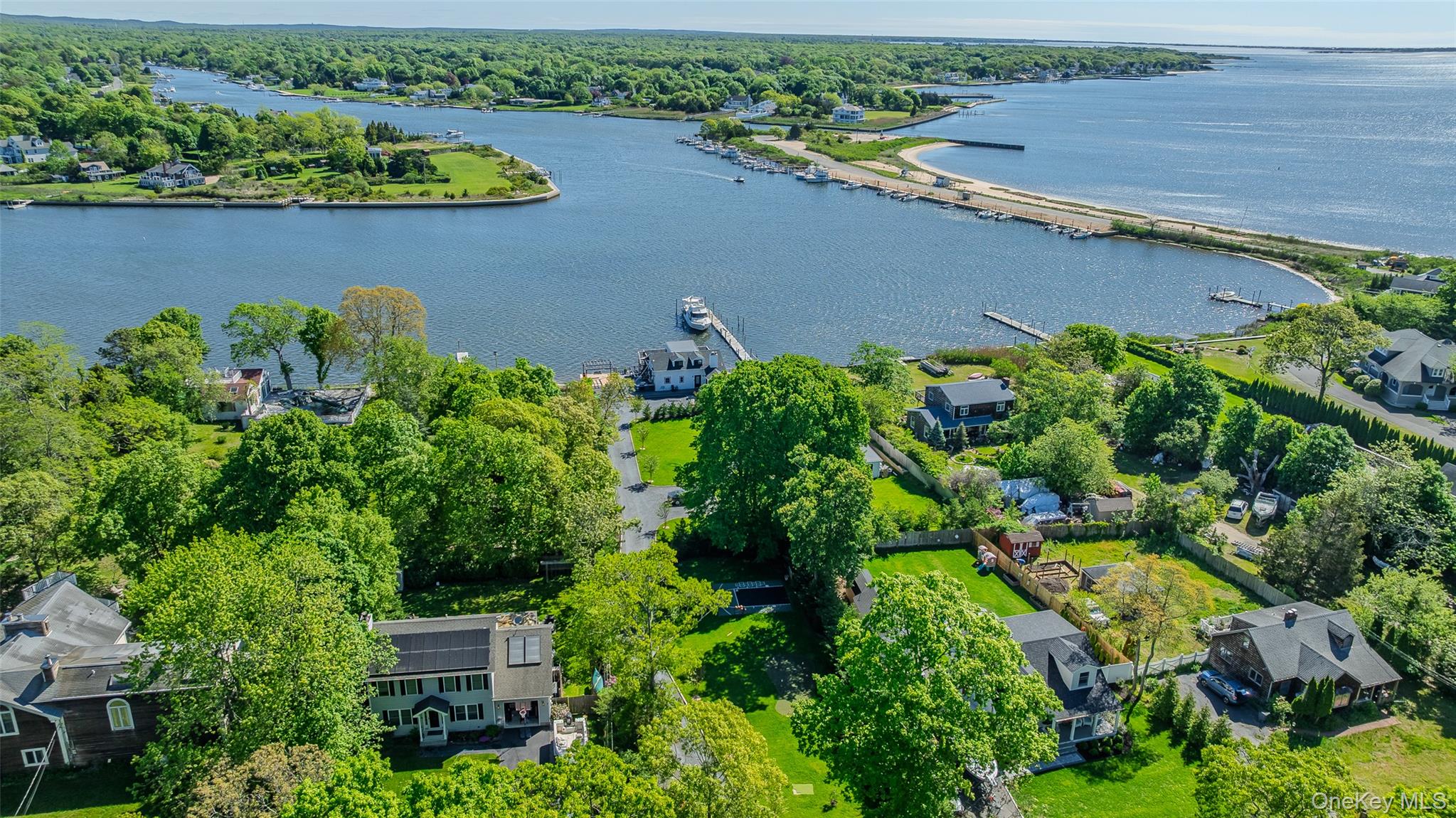 53 Old Neck Road South Center Moriches, NY 11934 - Photo 40 of 50 Aerial view of a large body of water