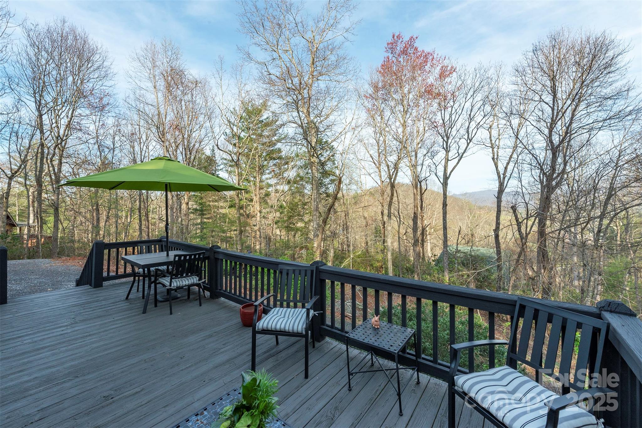 55 Whitaker Circle Fairview, NC 28730 - Photo 36 of 45 a view of a chair and table on the deck