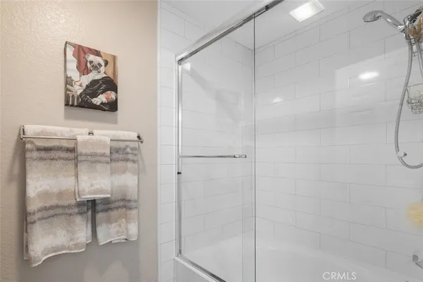 a bathroom with a shower