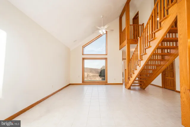 a view of an entryway with staircase