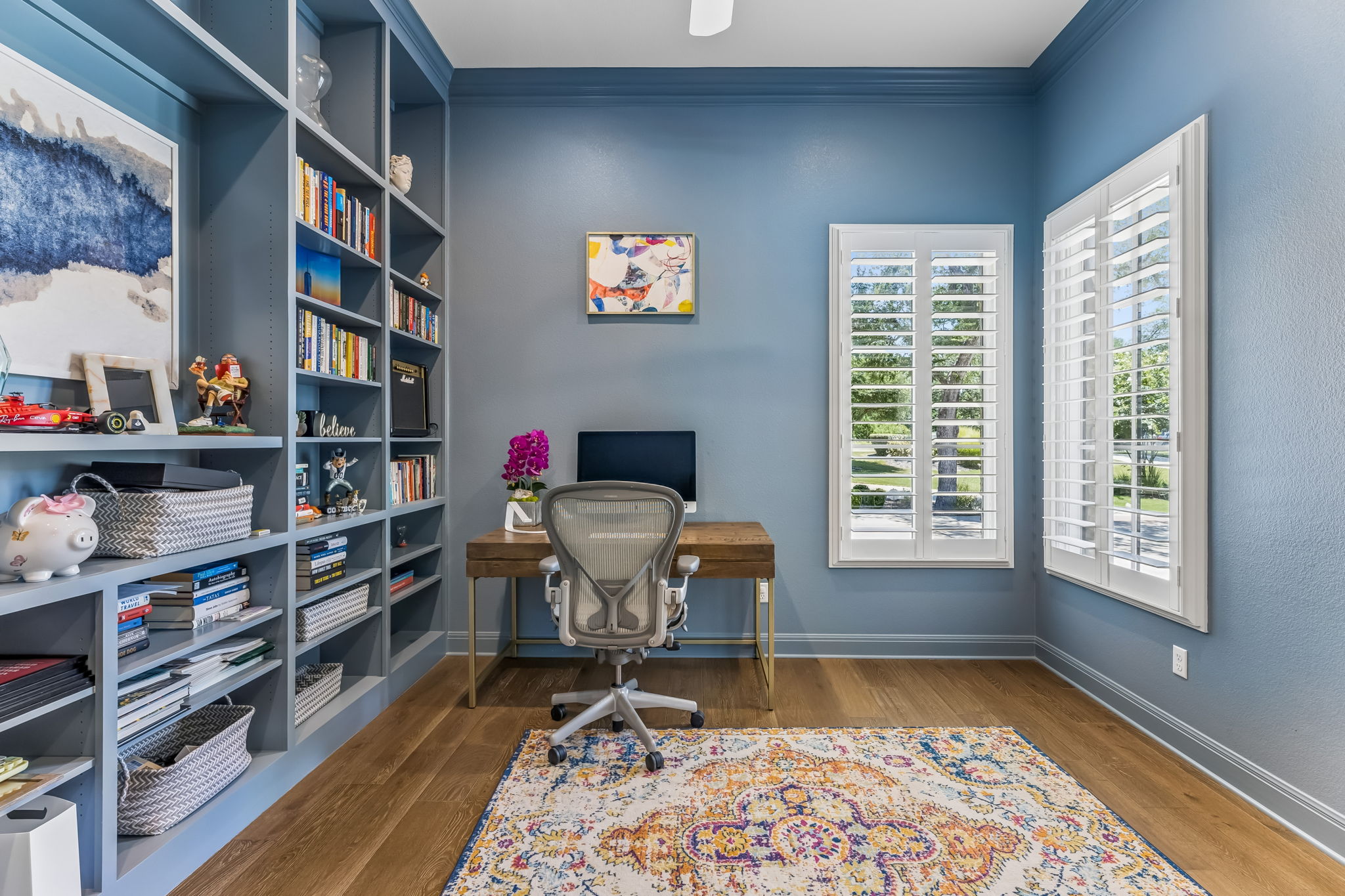 505 Flint Ridge Trail Georgetown, TX 78628 - Photo 14 of 40 The dedicated study provides a quiet space for working from home.