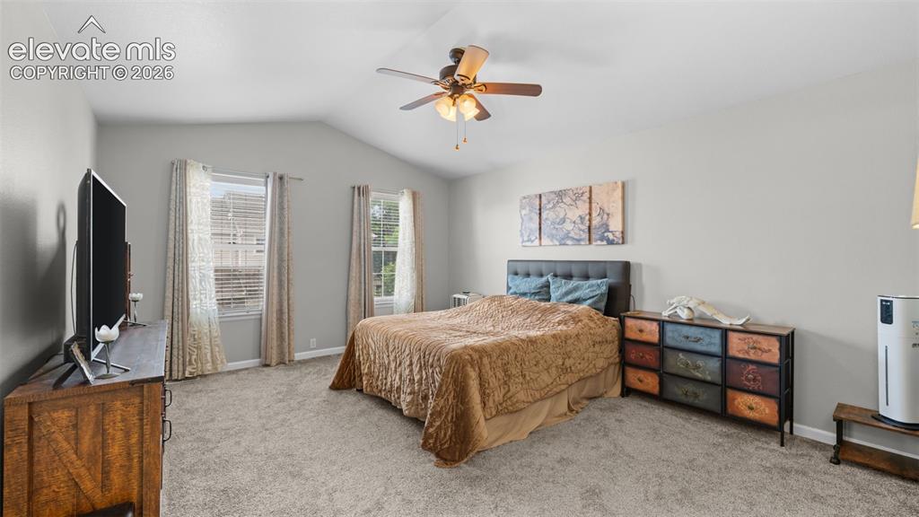 4023 Diamond Ridge View Colorado Springs, CO 80918 - Photo 22 of 31 a bedroom with a bed and a flat screen tv