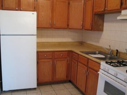 7531 Roberts Road, Unit 2B Bridgeview, IL 60455 - Photo 5 of 7 a kitchen with a refrigerator and cabinets