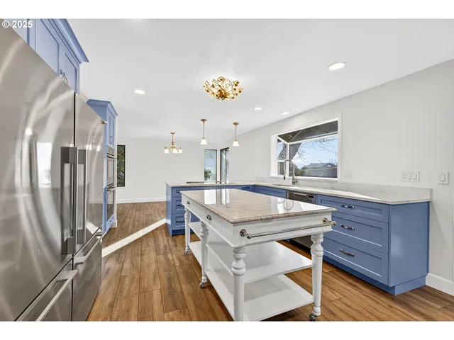 a room with furniture and a table