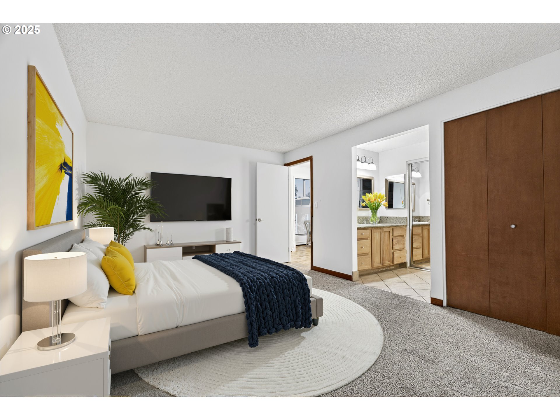 14595 Southwest 144th Avenue Portland, OR 97224 - Photo 32 of 43 a bedroom with a bed and large windows