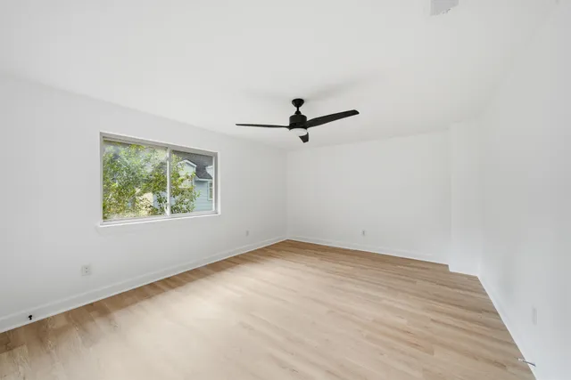 an empty room with a window