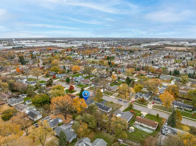 an aerial view of multiple house